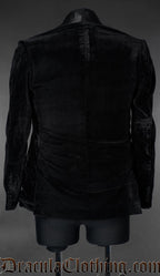 Back of black velvet groom jacket