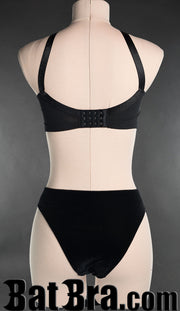 Black Velvet Harness Bra