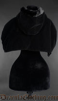 Black velvet hood for gothic and Victorian fashion that matches our velvet coats