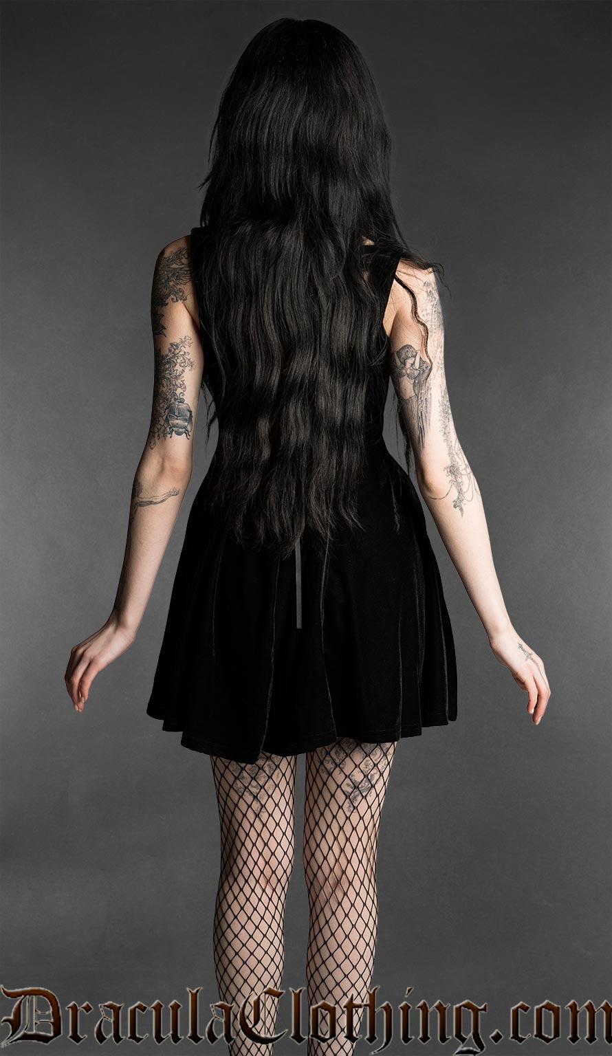 Black Velvet Pocket Dress