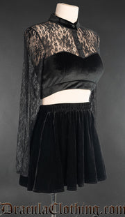 Black Velvet Pocket Skirt