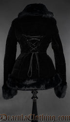Black Velvet Puffer Winter Jacket