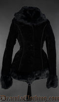 Black Velvet Puffer Winter Jacket