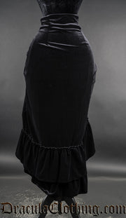 Black Velvet Two Layer Bustle Skirt