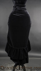 Black Velvet Two Layer Bustle Skirt