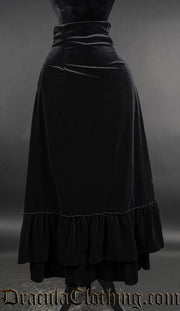 Black Velvet Two Layer Bustle Skirt