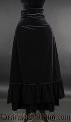 Black Velvet Two Layer Bustle Skirt