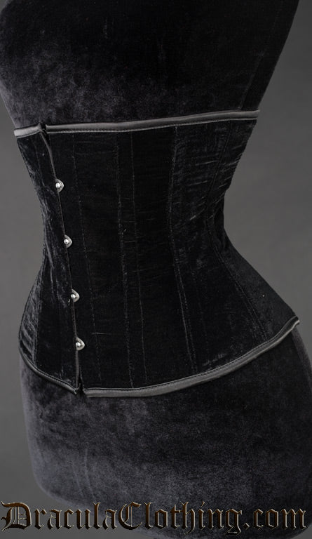 Black Velvet Underbust Corset