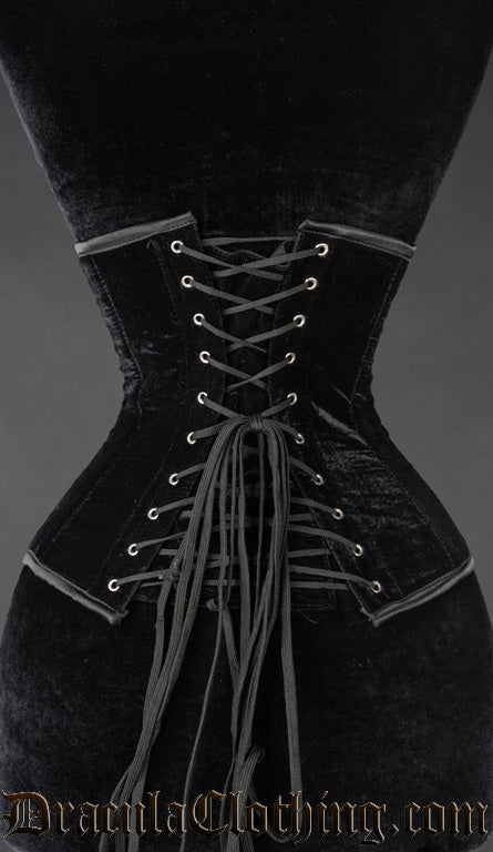 Black Velvet Underbust Corset