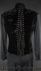 Back view of men's Black Velvet V-Shaper showing adjustable lacing