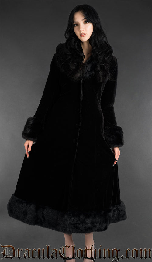 Black Velvet Winter Coat
