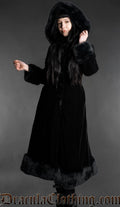 Black Velvet Fall Coat With Hood