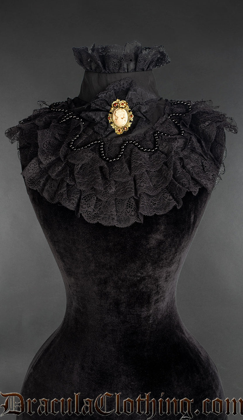 Black Victorian Ruffle Collar – DraculaClothing