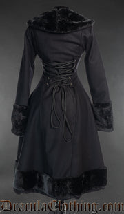 Black Wool Princess Coat