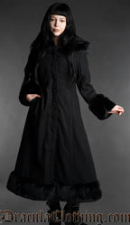 Black Wool Winter Coat With Hood