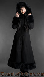 Black Wool Winter Coat With Hood