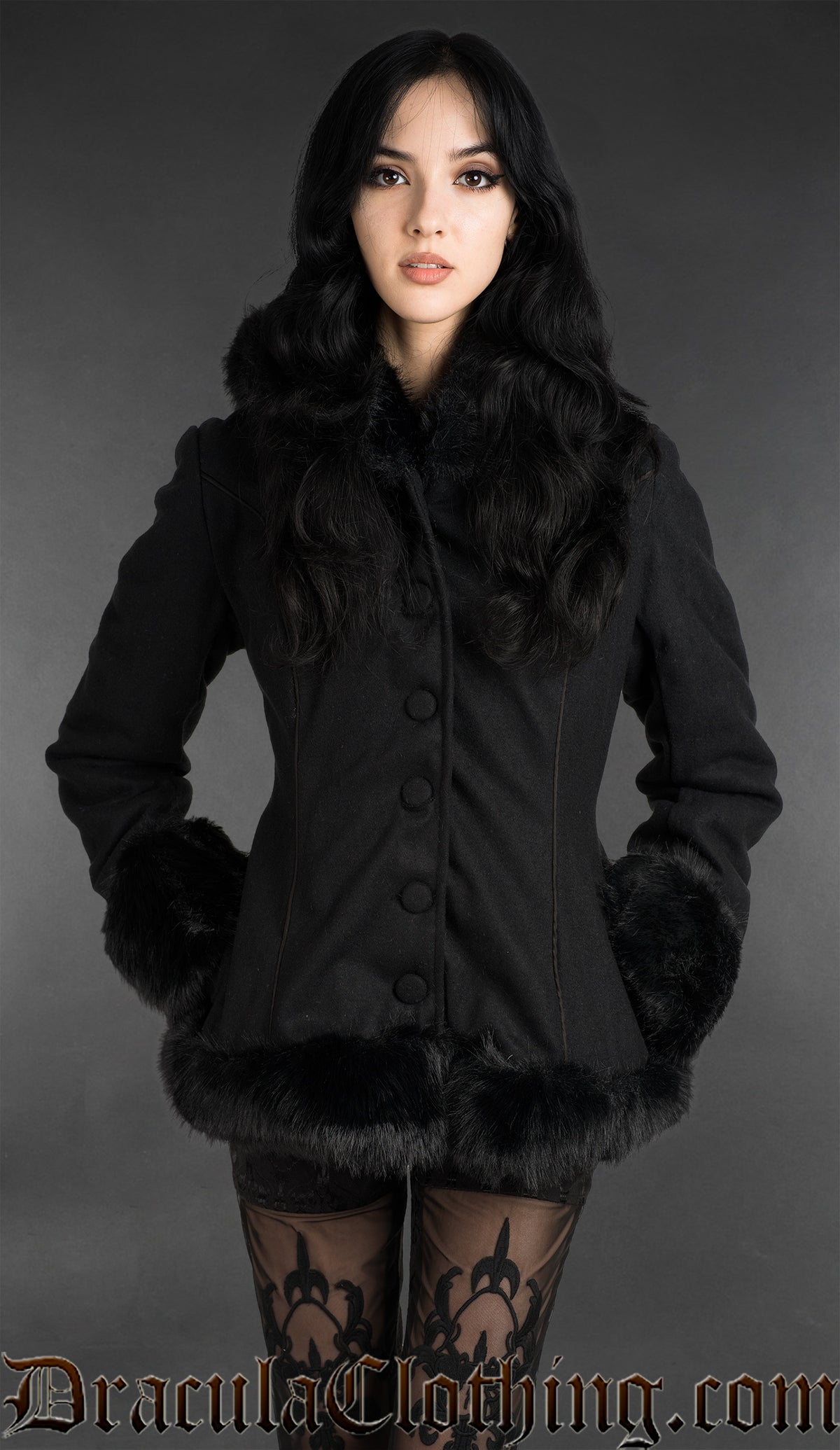 Black Wool Winter Jacket With Hood