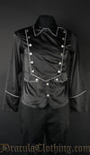 Black Satin Military Shirt