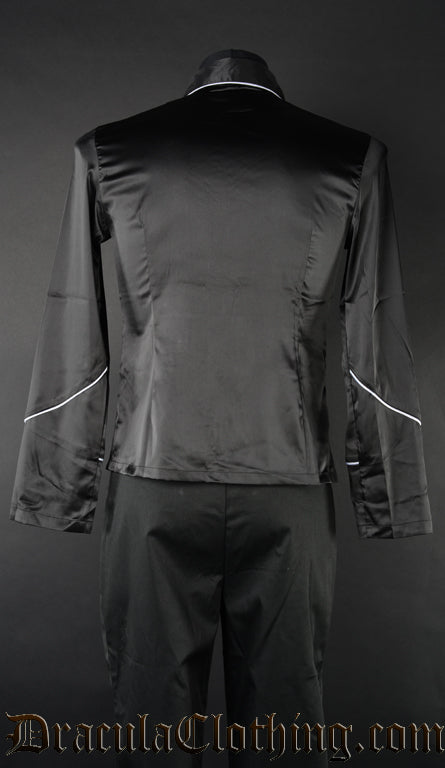 Black Satin Military Shirt