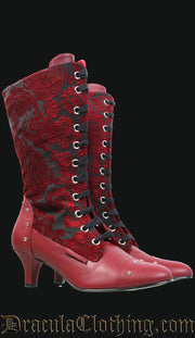 Blood Brocade Victorian Boots