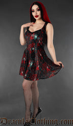 Bloody Glass Velvet Pocket Dress