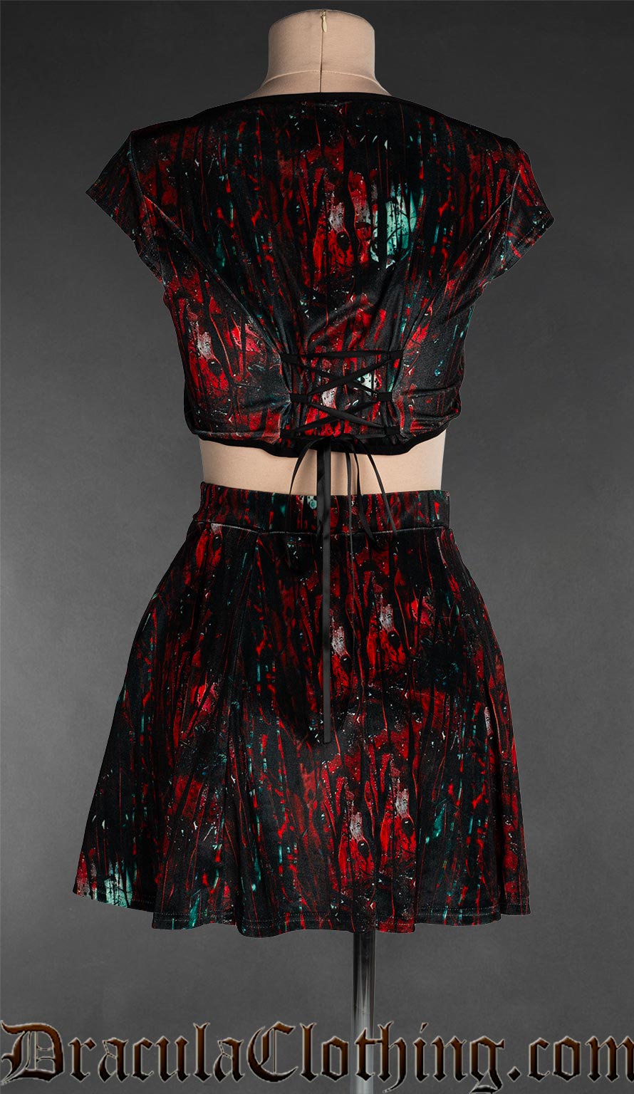 Bloody Glass Velvet Short Skirt
