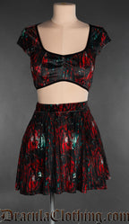 Bloody Glass Velvet Crop Top