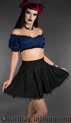 Blue Brocade Crop Top