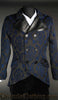 Blue Brocade Double Buttoned Tailcoat