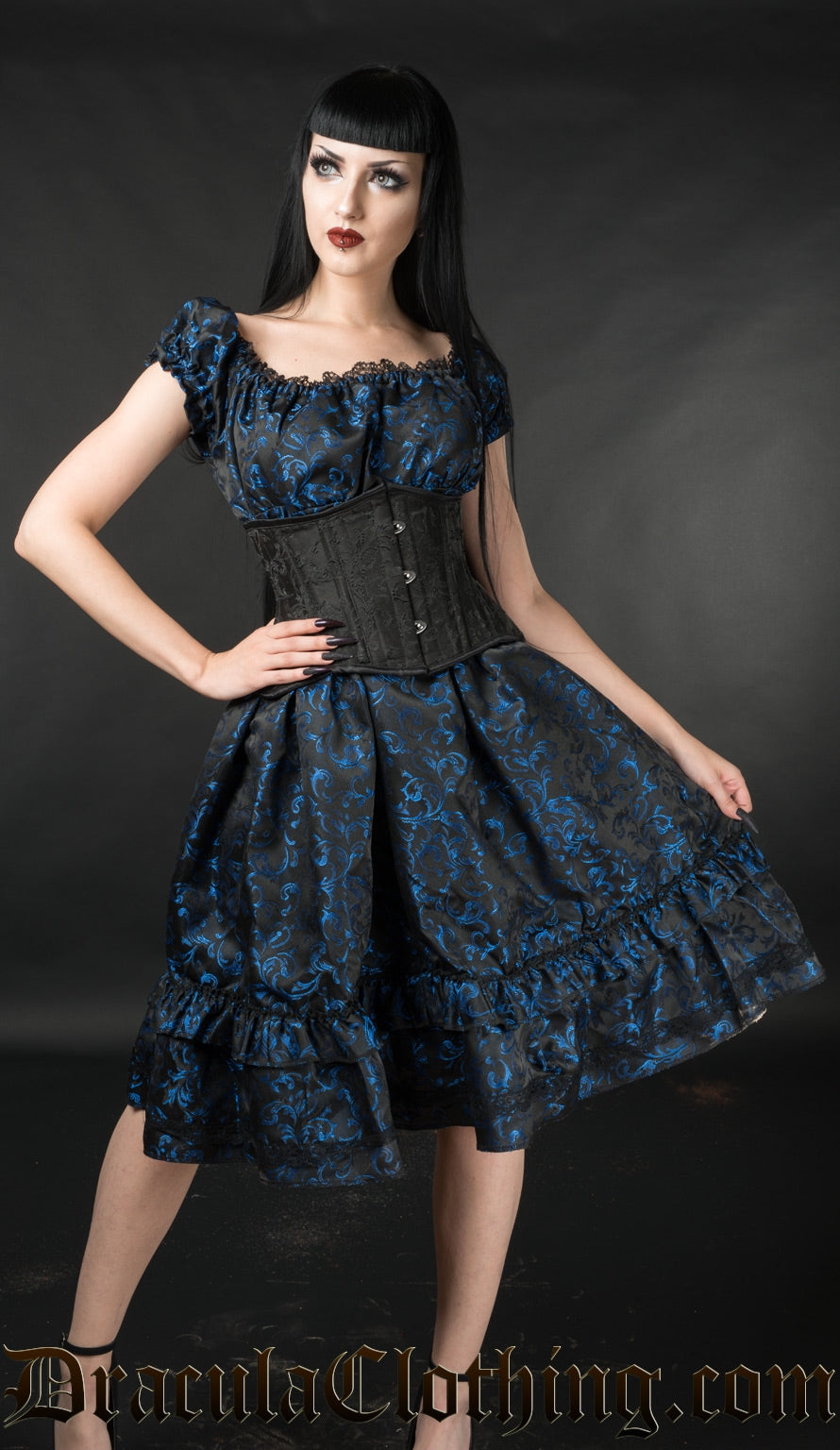 Sapphire Gothabilly Dress DraculaClothing Sapphire Gothabilly Dress DraculaClothing