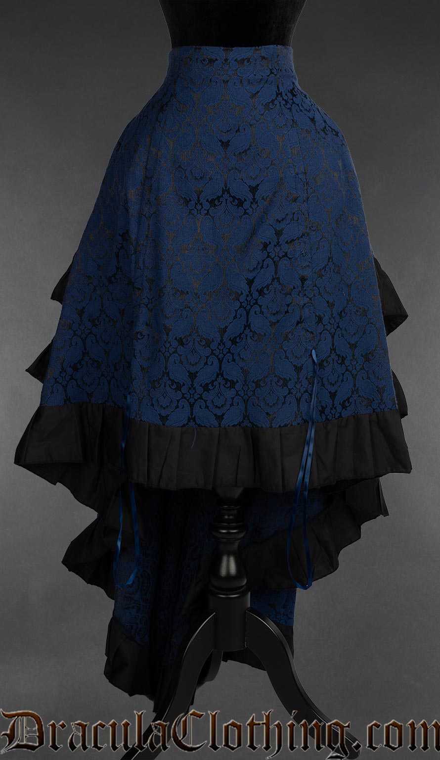Blue Brocade Layer Bustle Skirt