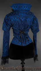 Blue Brocade Openbust Jacket