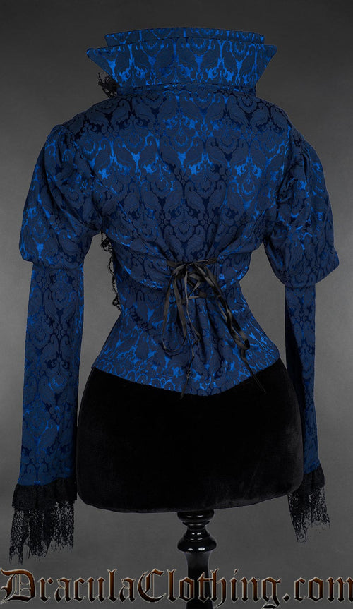 Blue Brocade Openbust Jacket