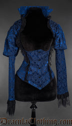 Blue Brocade Openbust Jacket