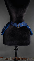 Blue Brocade Skirt Pockets