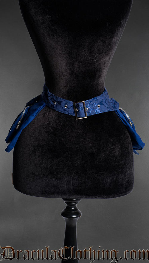 Blue Brocade Skirt Pockets