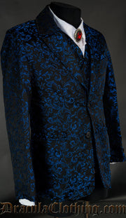 Blue Brocade Suit Jacket