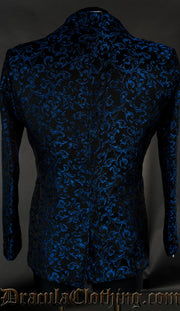 Blue Brocade Suit Jacket