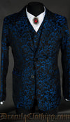 Blue Brocade Suit Jacket