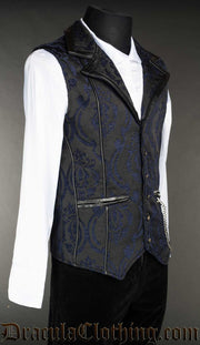 Blue Brocade Tesla Vest