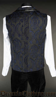 Blue Brocade Tesla Vest