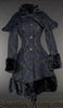 Blue Brocade Thick Winter Coat