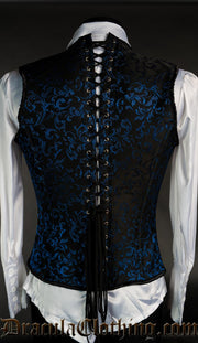 Blue Brocade V-Shaper