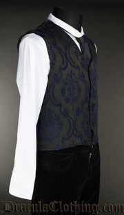 Blue Brocade Vest