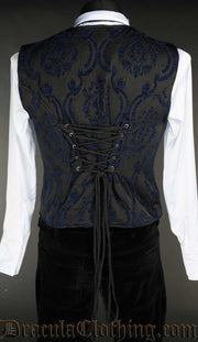 Blue Brocade Vest