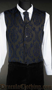 Blue Brocade Vest