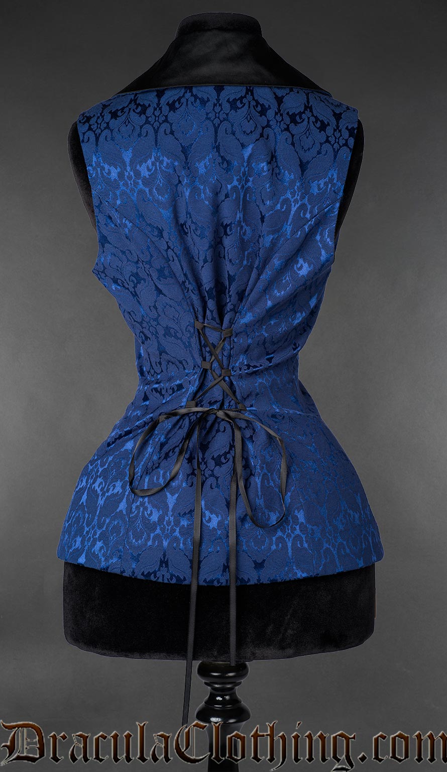 Blue Brocade Ladies Vest