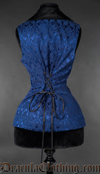 Blue Brocade Ladies Vest