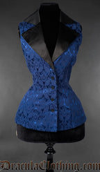 Blue Brocade Ladies Vest