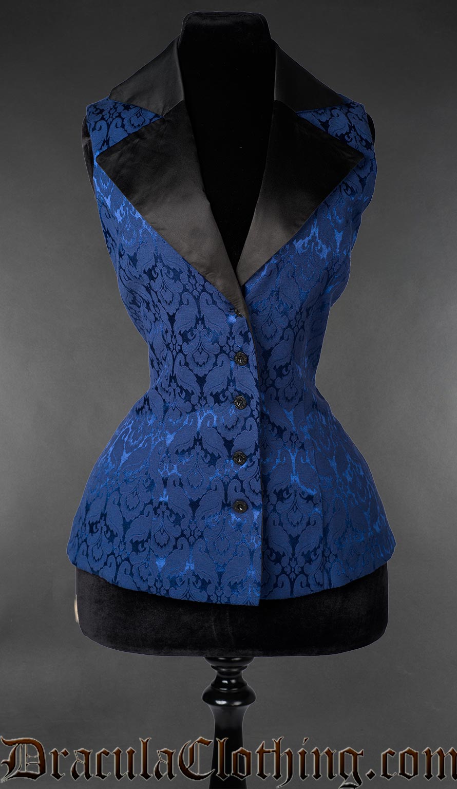 Blue Brocade Ladies Vest